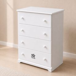 White Chest of Drawers Raised on 4 legs Local product Sturdy