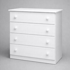 White Chest of drawers - 4 Drawers Raised Local product Durable - 5starfurniture.co.za