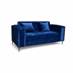 Couch 1.8m Blue Velvet - Studio range - 2.5 seater - Metal legs at 5starfurniture.co.za
