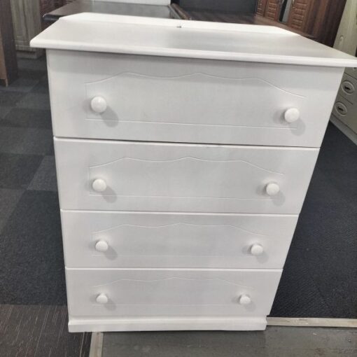 White Chest of drawers - 4 Drawers Raised Local product Durable - Image 8