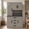Freestanding Storage Cupboard 3 Drawers Cream Cheap