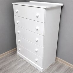 White-Chest-Of-Drawer-with-5drawers-raised-at-5star-furniture