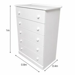 White-Chest-Of-Drawer-with-5drawers-raised-measurements