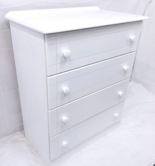 White Chest of drawers - 4 Drawers - Raised - Local product - 5starfurniture.co.za