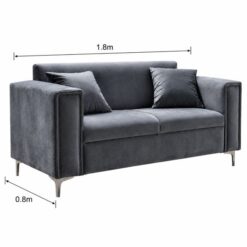 grey-velvet-couch-with-cushions-included-front-view-measurements