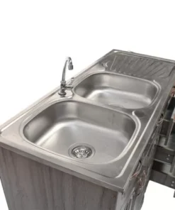 Alternative view of Double Sink On Cupboard - Undercounter - Assembled - Tap incl.