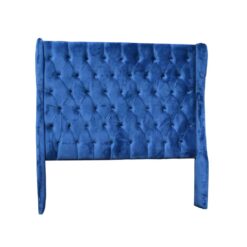 Upholstered headboard with deep buttoning - Blue Velvet - Queen size bed - Sam