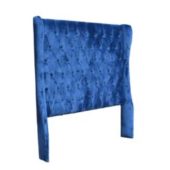 Alternative view of Upholstered headboard with deep buttoning - Blue Velvet - Queen size bed - Sam