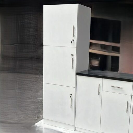 Single door cupboard lockable - White, Ready to use, Local Made - 5starfurniture