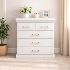 Five-Drawer Cupboard Tracks - Metal rails White Raised, Local - 5starfurniture.co.za