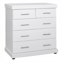 5-Drawer Cupboard White - Metal tracks, Raised, Ready-to-use - 5starfurniture.co.za
