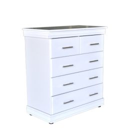 5-drawer-chest-of-drawers-assembled-metal-tracks-white-5-star-furniture