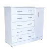 chest-5-drawers-1-door-hanging-and-packing-white-raised-5-star-furniture
