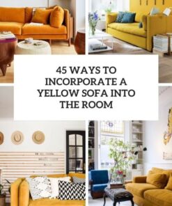 Alternative view of Yellow Velvet Couch - Steel legs, two cushions - Modern, Stylish