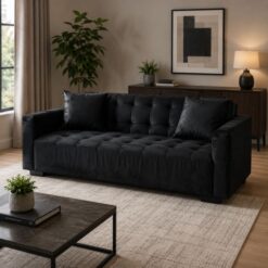 Black-Velvet-Sleeper-Couch-main-image-at-5Star-Furniture