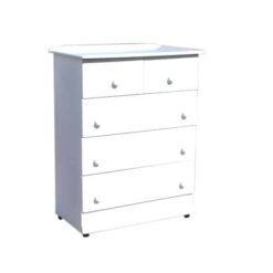 5 Drawer Cupboard White - Chest of drawer, 3 Big, 2 small drawers - 5starfurniture.co.za