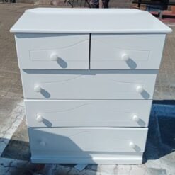 5 Drawer Cupboard White - Chest of drawer, 3 Big, 2 small drawers - 5starfurniture.co.za