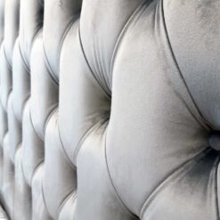 upholstered-headboard-tufted-grey-velvet-with-legs-queen-size-no-fastening-closeup