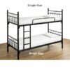 Steel Bunk Bed, Black, Single top and bottom, Assembled, Sturdy - 5starfurniture.co.za