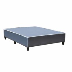 Queen-size bed base - 152cm width, Grey fabric Legs included
