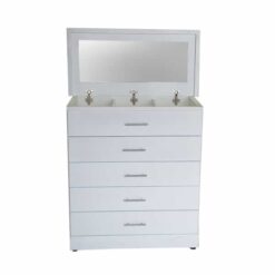 Jewellery Organiser Drawer Cupboard - White, Mirror, Metal tracks - 5starfurniture.co.za