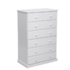 7 Drawer Chest Of Drawers - Assembled - Raised - White Wood - 5starfurniture.co.za