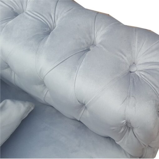 Grey velvet couch - 2 division - Chesterfield - Square arms - Image 3