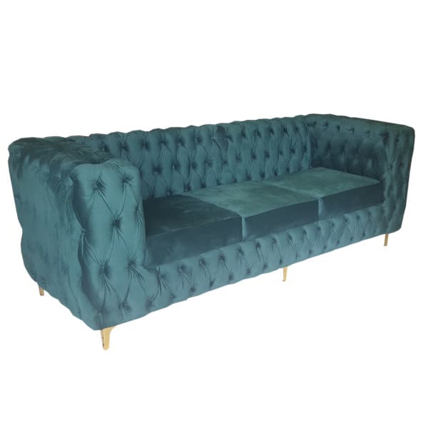 3 Divisional Couch Green Velvet, Star Furniture Blue Sofas