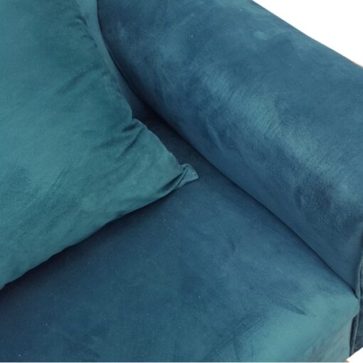 Comfortable green velvet sofa - 2 cushions included - Steel legs - Image 3