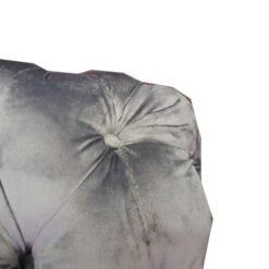 Ottoman with deep buttons like Chesterfield - Grey Velvet - Image 3