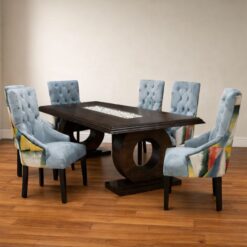 Dining Room Set 7 Pieces - Upholstered chairs - Inlay - Mahogany - 5starfurniture.co.za