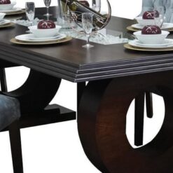 Alternative view of Dining table round legs, 1.8m length, Mahogany, Inlay, Hand made