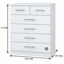 white 6 drawer chest of drawer_measurements