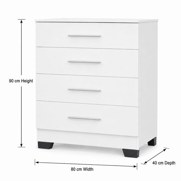 White 4-Drawer Storage Chest Ready-Made Affordable 2 White 4-Drawer Storage Chest of storage melamine measurements