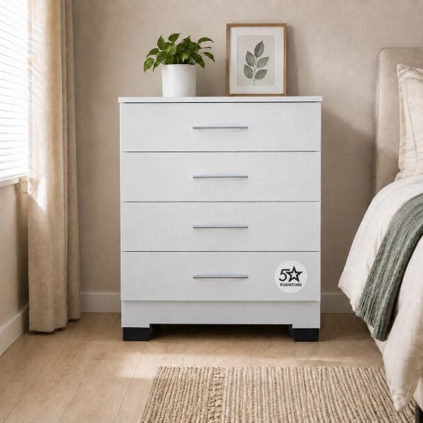 White 4-Drawer Storage Chest Ready-Made Affordable 1 White 4-Drawer Storage Chest Ready-Made Affordable