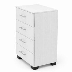 White 4-Drawer Storage Chest Ready-Made Affordable 8 White 4-Drawer Storage Chest of drawers melamine side view