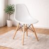 Plastic white dining chair, Wooden leg, Retro, Strong, ready-to-use - 5starfurniture.co.za