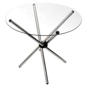 round-glass-dining-table-clear-tabletop-silver-legs-sturdy-5-star-furniture