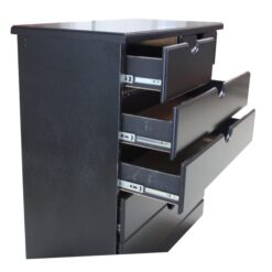 Alternative view of Modern Black Drawers - No handles - Assembled - Metal tracks