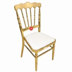 Gold Chiavari Chair White Cushion Modern Durable Affordable