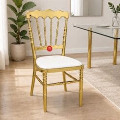 Gold Chiavari Chair White Cushion 1 Durable Affordable