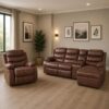 2-Piece Brown Leather Couch Set Plush feeling Credit Budget