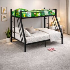 Steel Double Bunk Bed - Single top, Double bottom - Assembled - 5starfurniture.co.za