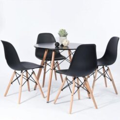 round-kitchen-table-and-4-chairs-5-piece-black-pre-assembled-5star-furniture