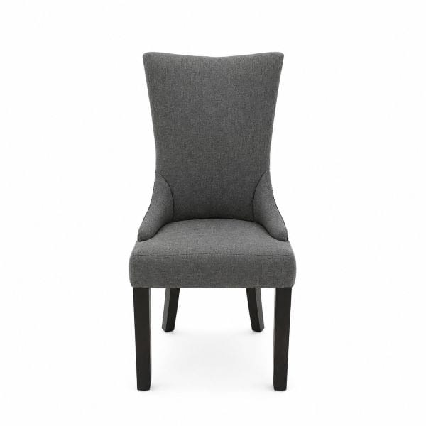 Grey Upholstered Dining Chair - Tapestry, Local, Black legs - Image 4