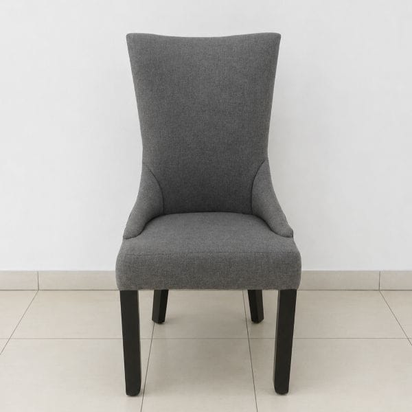 Grey Upholstered Dining Chair - Tapestry, Local, Black legs - Image 6
