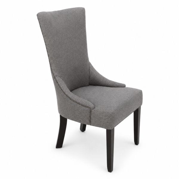 Grey Upholstered Dining Chair - Tapestry, Local, Black legs - Image 3