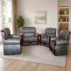 4-Piece Grey Lounge Suite Monaco Leather Look Stunning