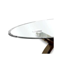 Oval-Shaped Glass Table - Black legs - Assembled - Black Border - Image 4