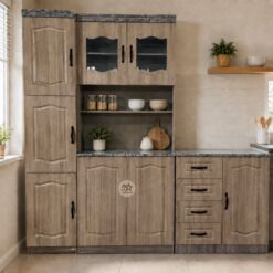 Grey-Gloss 3-Piece Kitchen Cupboard Set 2m width Affordable